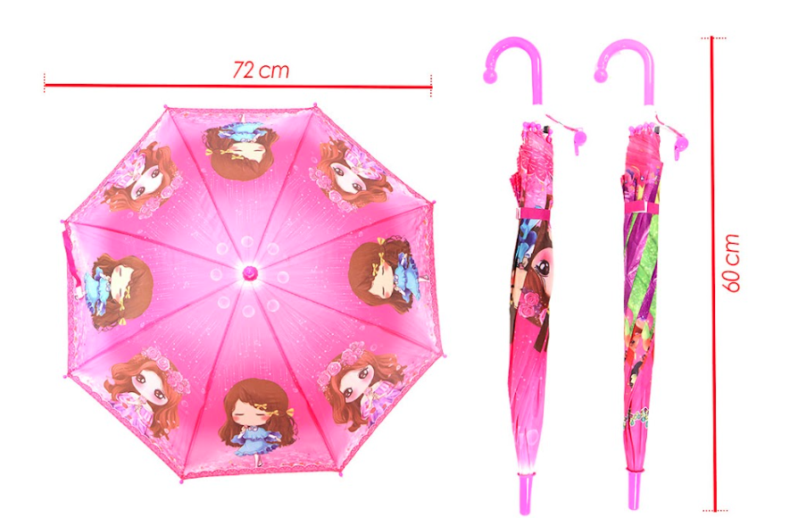 @Sombrilla infantil tela estampada niña (DK-1271)