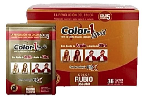 Tintura liquida rubio oscuro color uno sobre