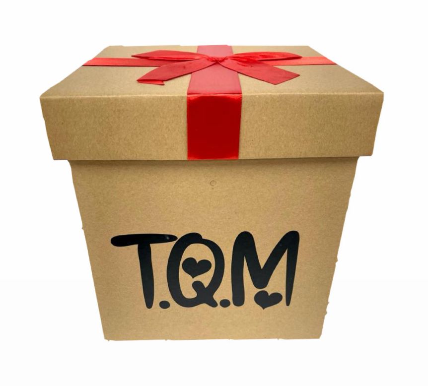 Caja ancheta carton moño 24x24x26