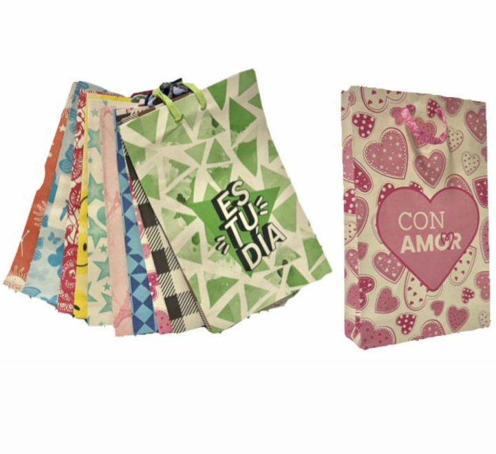 @Bolsa regalo pastel estampada mdn pqt x12