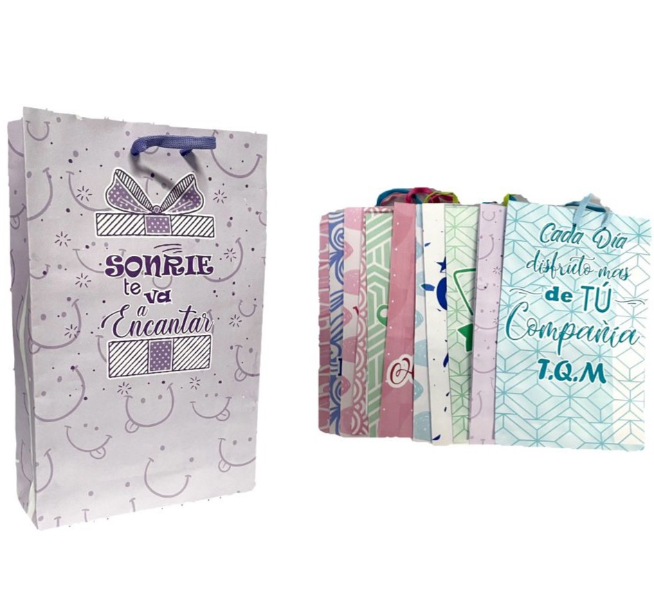 @Bolsa regalo arte mensaje pastel Mediana pqt x12