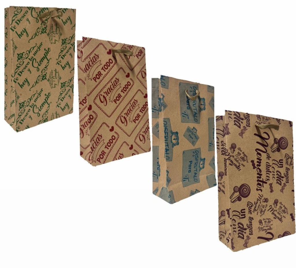 Bolsa regalo kraft mensaje grd pqt x12