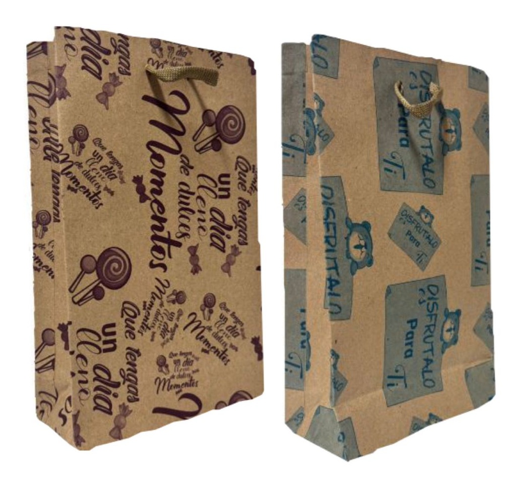 Bolsa regalo kraft mensaje Jumbo pqt x6 